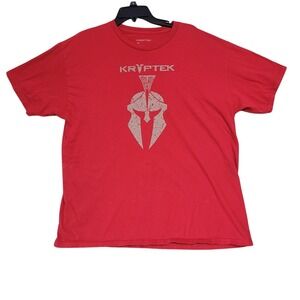 Kryptek Red T-Shirt XL Spartan Logo Graphic Tee‎ FLAW Cotton Menswear Top